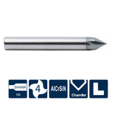 G-UP210-L60 4 Flute Chamfered Coated Endmills (60°) - Big-tools Industrial Supply Tools for Metal Cutting
